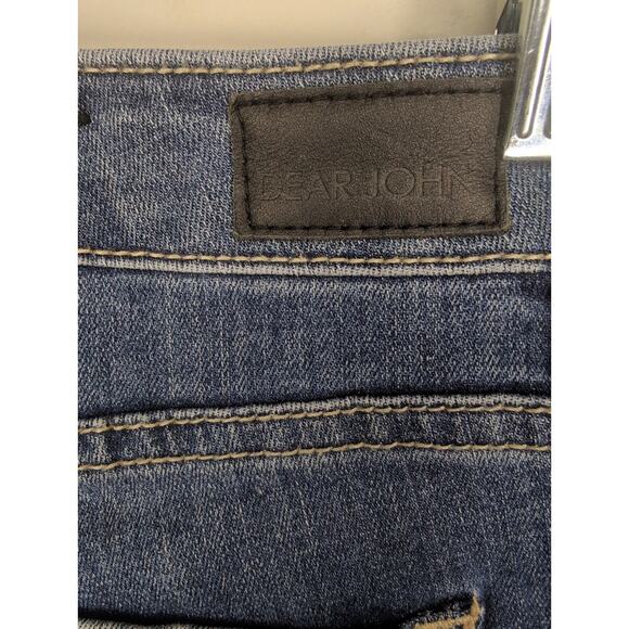 Dear John embroidered floral denim playback cuffed straight leg jeans 27 - Picture 6 of 8